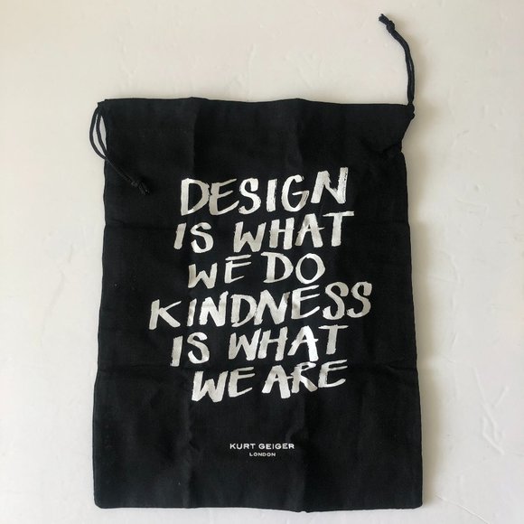 Kurt Geiger London Unique Design Dust Bag Travel Storage Black 10" x 13" - Picture 1 of 3
